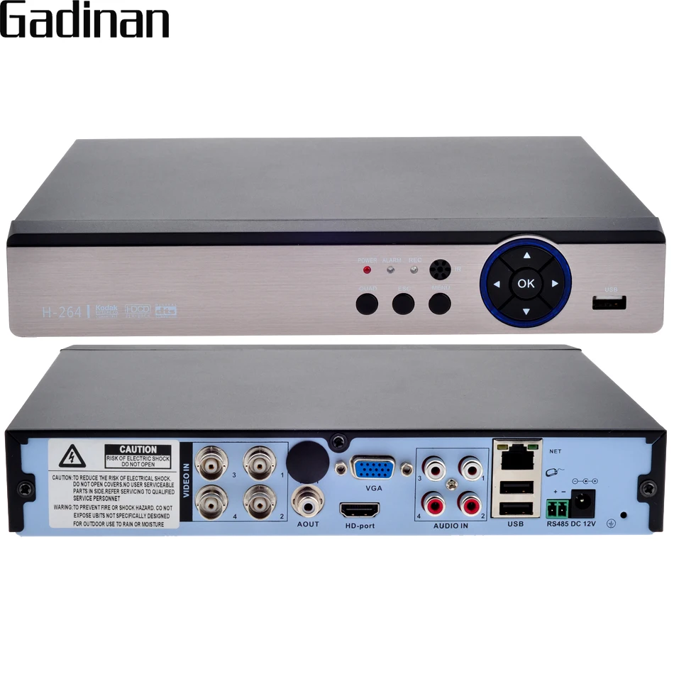 Видеорегистратор GADINAN 4CH AHD 4MP/Hybrid 2 * Analog 4M + IP Обнаружение движения 5 в 1 CCTV DVR для