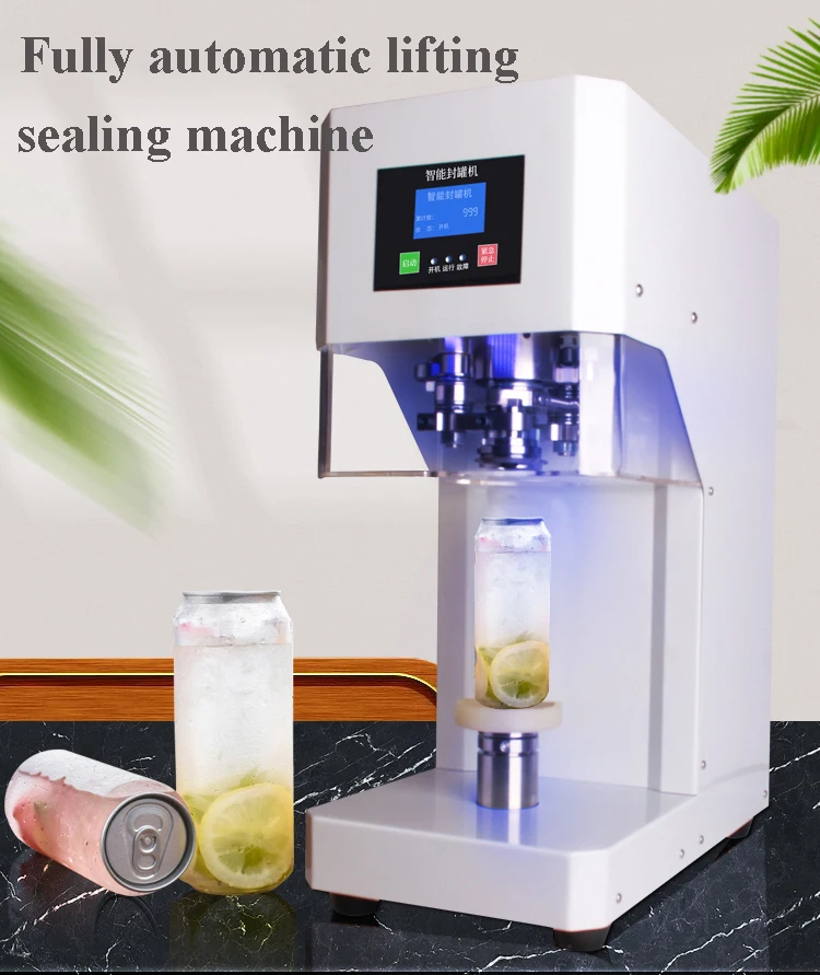 

Full Automatic Can Sealing machine Non-rotating Cup can sealer machine with Automatic lifting cup holder Beverage seal machine