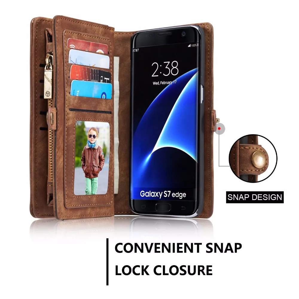 Caseme из натуральной кожи с откидной крышкой для samsung Galaxy Note 8 S8 S8 плюс Чехол-бумажник чехол для телефона кожаный чехол для S7 край S7 Coque
