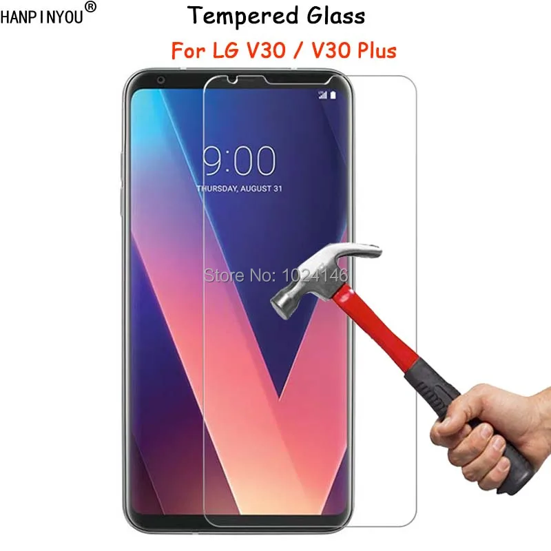 

For LG V30 V30S Plus ThinQ 6.0" Clear Tempered Glass Screen Protector Ultra Thin Explosion-proof Protective Film + Clean Kit