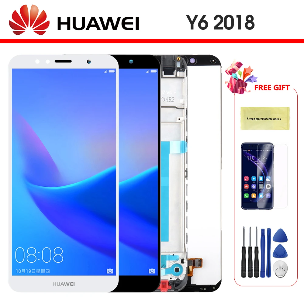 

5.7 inch For Huawei Y6 2018 LCD Display Touch Screen Digitizer Assembly With Frame For Y6 Prime 2018 ATU-LX1 ATU-L21 ATU-LX3