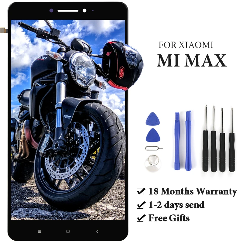 

For Xiaomi Mi MAX LCD Display 6.44 Inch Black White OEM Touch Screen With Frame Digitizer Assembly Phone Replacement Spare Parts