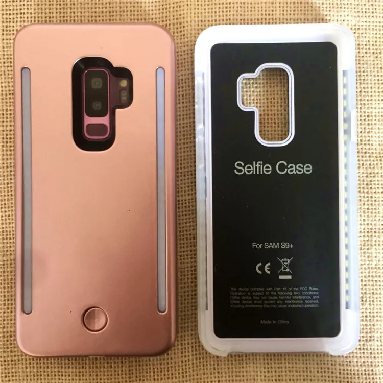 Для Galaxy S10 S8 S9 плюс анти-осень 3 поколения свет selfie flash чехол для телефона в Защитная крышка для вспышки Обложка сумка для samsung S10 - Цвет: rose gold