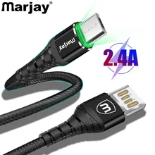 Marjay Micro USB кабель 2.4A Быстрая зарядка данных зарядное устройство USB кабель для samsung Xiaomi huawei LG htc Android Mcirousb шнур