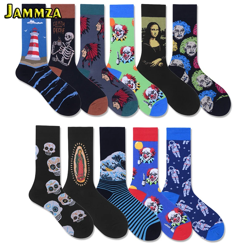 JAMMZA Art paintings Cotton Socks Men Colorful hip hop skateboard long Casual sneaker Socks Street Fashion Funny Harajuku JAMMZA Art paintings Cotton Socks Men Colorful hip hop skateboard long Casual sneaker Socks Street Fashion Funny Harajuku