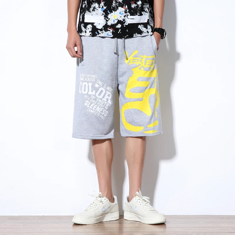 

Mens Hip Hop Loose Shorts Cotton Casual Streetwear Short Sweat Pants For Man Capri Length 2019 Summer Plus Size %XL
