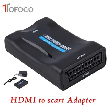 

TOFOCO HDMI To SCART Converter Composite Audio Video PAL HDCP Blu-Ray DVD STB SKY With Power Supply Support 1080P
