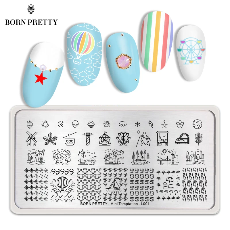 

BORN PRETTY Mini Pattern Stamping Plate Strawberry Leaf Image Rectangle Painting Plate Stamp Template Nail Art Decoration Design