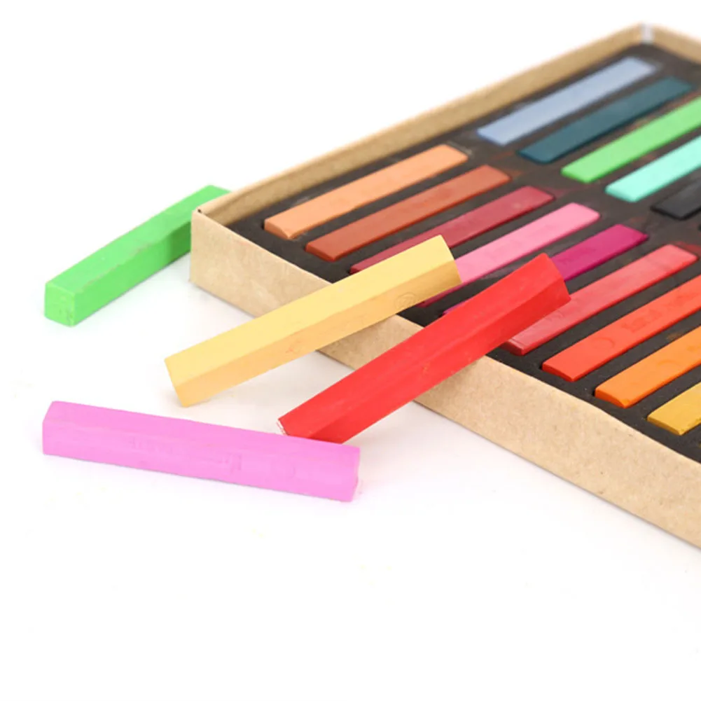 12/24/36/48 Colors Portable Hair Dye Easy Use Stick Toner Soft Pastel Smooth Students Brush Lower Adhesion Painting Chalk Set 12/24/36/48 Colors Portable Hair Dye Easy Use Stick Toner Soft Pastel Smooth Students Brush Lower Adhesion Painting Chalk Set