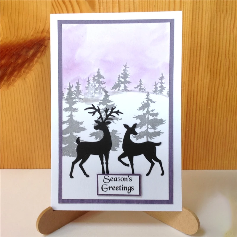 

GJCrafts 2019 Metal Cutting Dies Scrapbooking for Card Making DIY Embossing Cuts New Craft Moose Pinetree Christmas Deer Dies