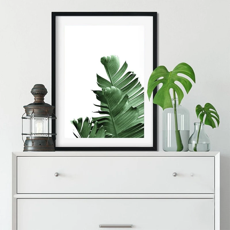 Banana Leaf Print Canvas Painting Home Decor