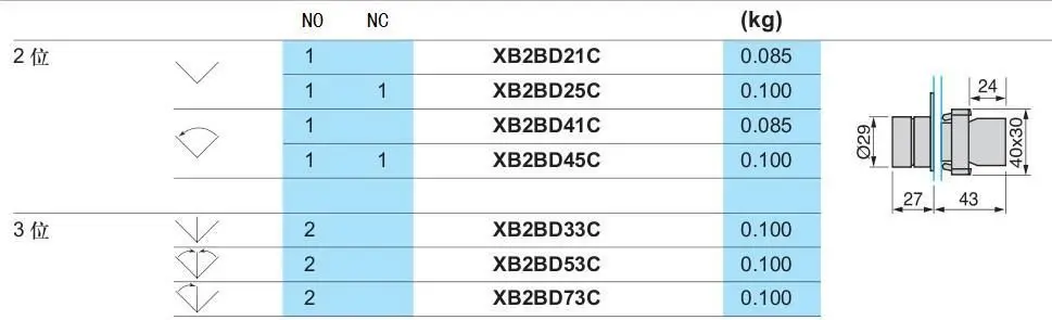 10 шт./лот XB2 BD21 2 Позиции 1 не поддерживается выбор переключатель Заменяет Tele Schneider