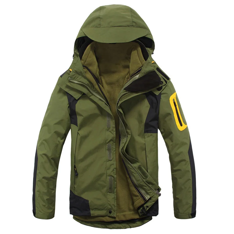 Be A Wolf походная Куртка Теплая мужская зимняя внутренняя флисовая Водонепроницаемая уличная спортивная куртка для кемпинга треккинга лыжные куртки одежда 28 - Цвет: Army green