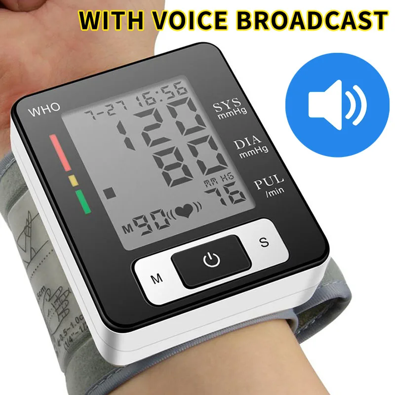 

Wrist Digital Blood Pressure Monitor Automatic Sphygmomanometer Smart Medical Machine Measure Pulse Rate Fitness Measurement