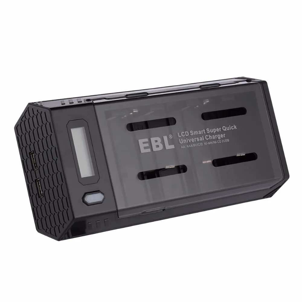 EBL 4 шт./партия 5000 мАч аккумуляторные батареи + зарядное устройство для AA AAA C D 9 V Ni MH