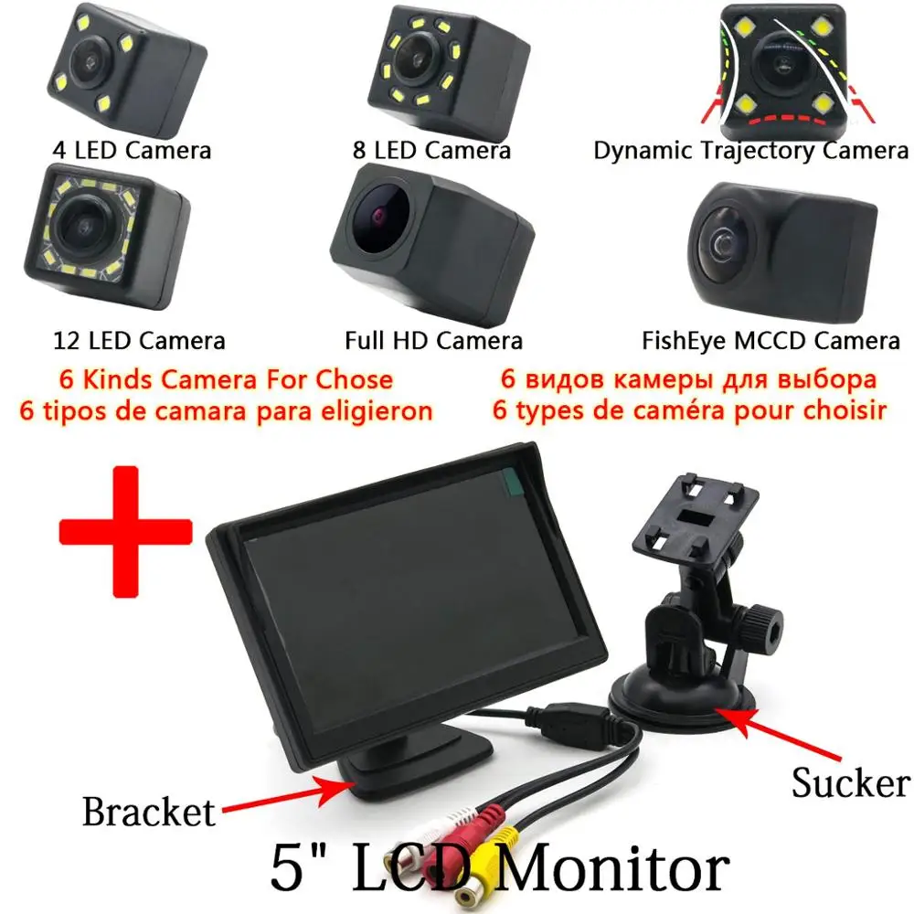 Рыбий глаз 1080P MCCD HD резервная камера заднего вида подходит для VW Passat Jetta 2009 2010 2011 Polo 2013 Bora 2009 2010 автомобиля - Название цвета: Camera 5 inch LCD