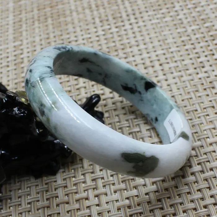 

60mm Certified Grade "A" Natural Green stoneite stone Gems Bracelet Bangle 3593