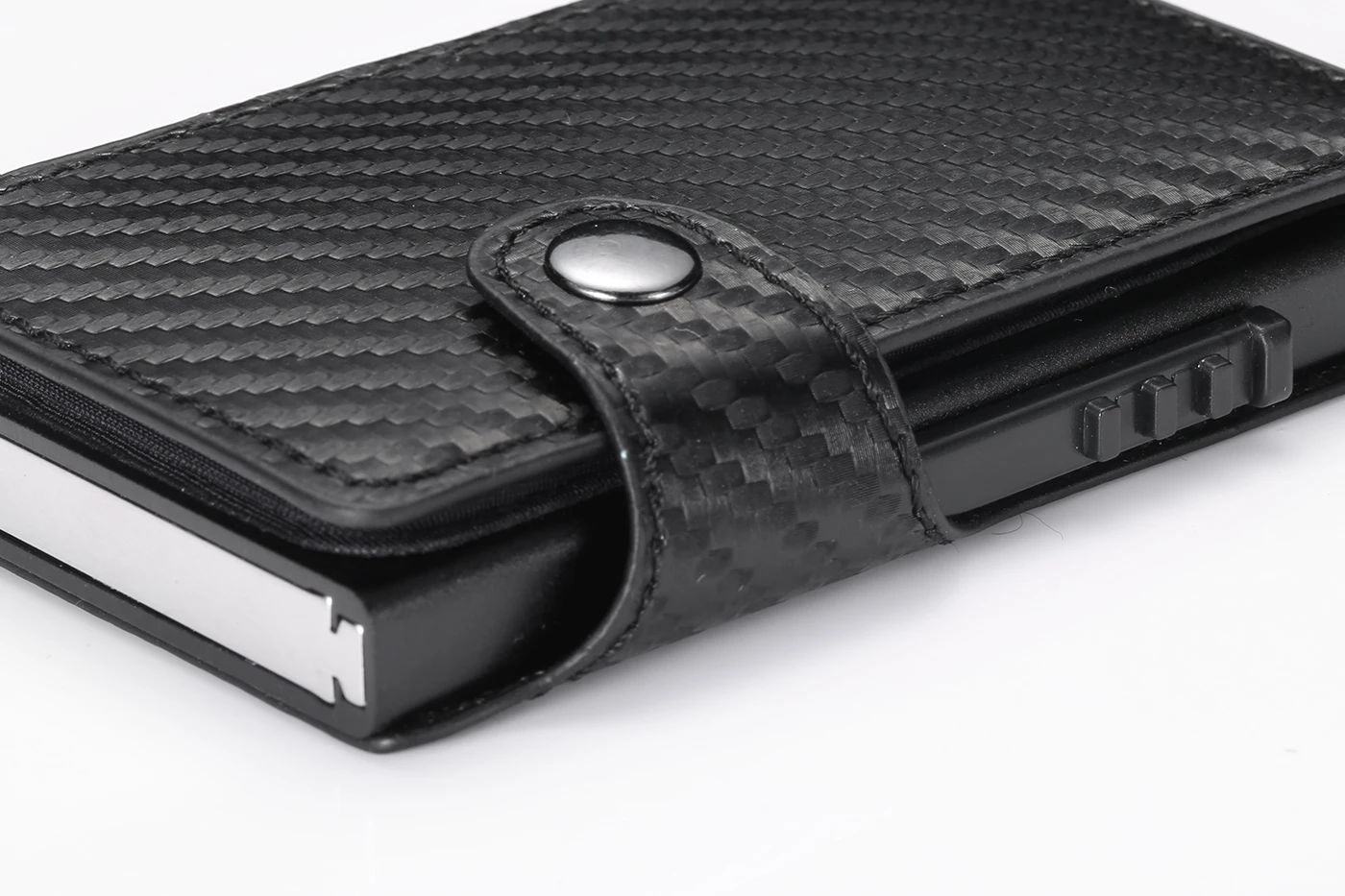 BISI GORO Slim Wallet Carbon Fiber PU Leather Pouch for Card Wallet RFID Blocking Men and Women Card Holder for Travel