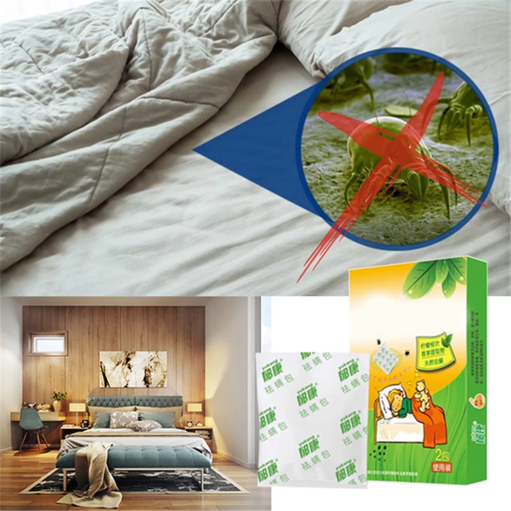 2 упаковки травяной пыли клещ Eliminator клещ Remover уменьшает акне и зуд безопасный для простыни матрасы подушки детские освежитель воздуха