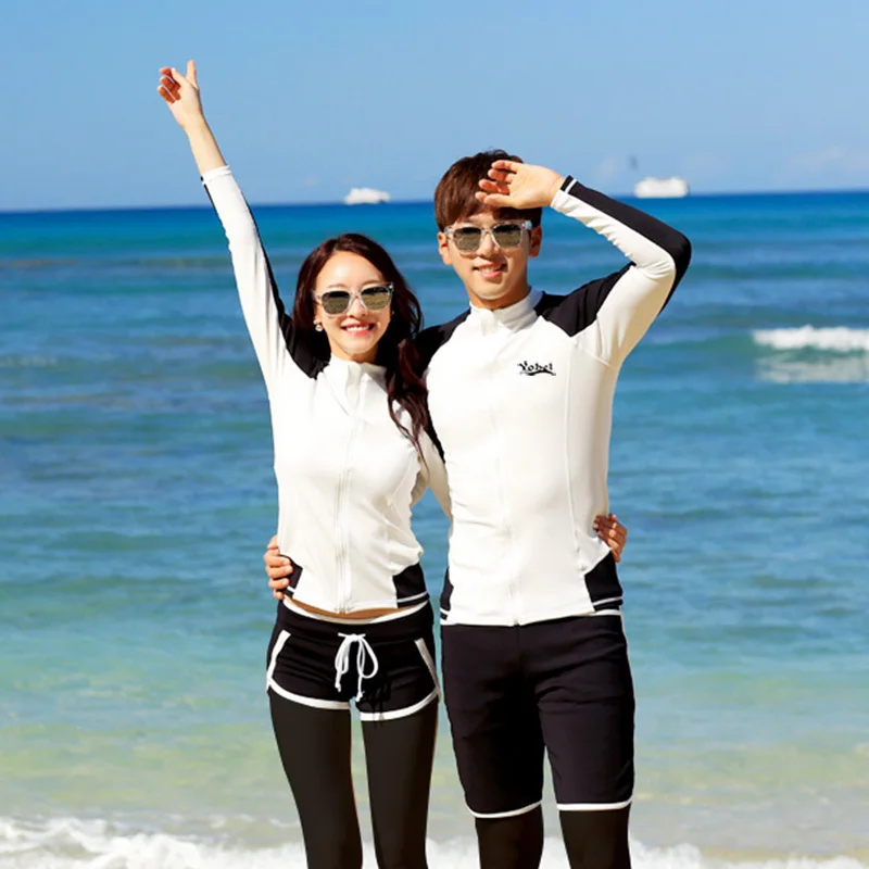 

New Pattern Clothes Woman Snorkeling. Lovers Fission Long Sleeve Sandy Beach Sunscreen Speed Do Suit Outdoors Diving Serve