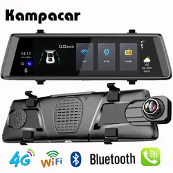 Kampacar 10 "Автомобильный Dvr Android 4 г два видеорегистратора Wi Fi заднего вида камера зеркало gps навигации видео регистраторы Авто регистраторы DVRs