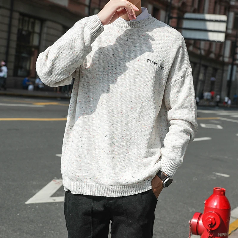 Sweater Men 2019 Brand Fashion Designer Snowflake Point Style Pullover Sweater Male O-Neck Knitting Mens Sweaters M-5XL m6036