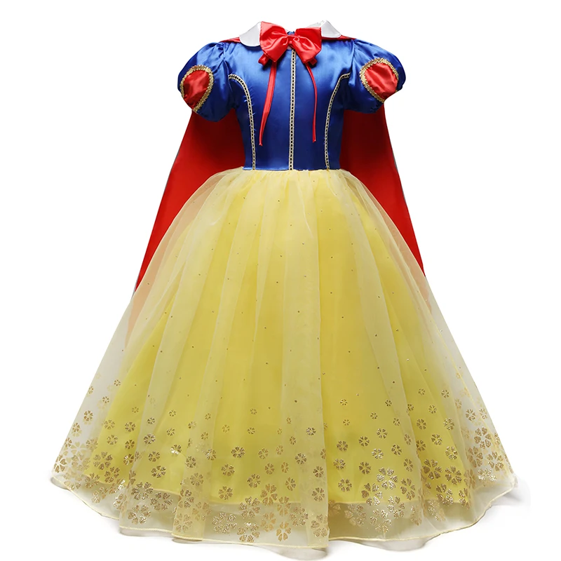 

Princess Fancy Dress up for Girl Kids Girl Snow White Role-play Costume Children Halloween Carnival Snow Print Long Gown Age 8Y