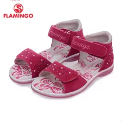 Фламинго бренд 2018 новый приход весны детская обувь модная Высококачественная обувь 100% натуральная кожа детские сандалии для девочки QS5726
