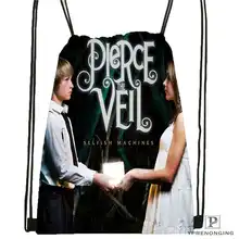 Custom Pierce-The-Veil Drawstring Backpack Bag Cute Daypack Kids Satchel (Black Back) 31x40cm#180611-03-104