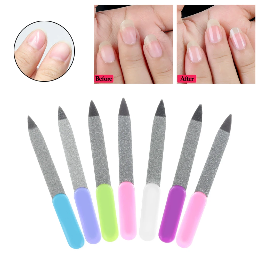 

Color Random! Cartoon Nail File Metalic Stainless Steel Cuticle Lime Professionel Tool Files Portable Grinding Dust Remover Nail