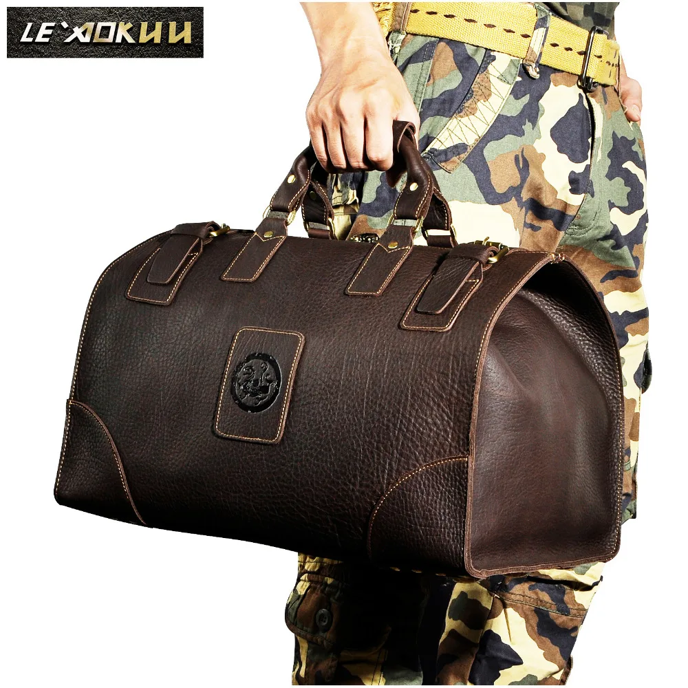 Quality Crazy Horse Leather Male Larger Capacity Retro Design Handbag