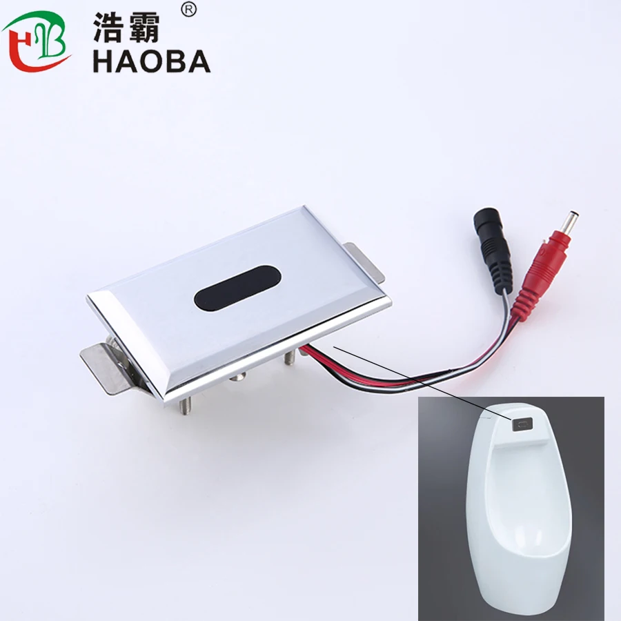 220V DC Ceramic Toilet Integrated Automatic Sensor Urinal Flush Valve