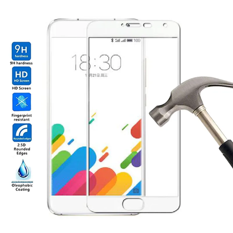 Для Meizu Matel сплошная полноэкранная закаленная Защитная пленка-стекло анти-scrath