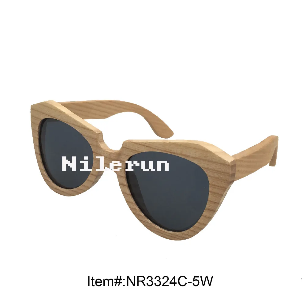 

unique heart shape light color wood sunglasses