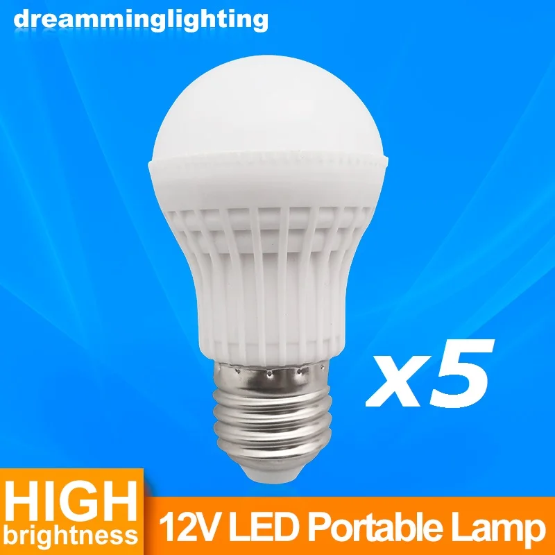 5X12V DC E27 светодиодная лампа SMD5730 светодиодные лампы из алюминия 3 Вт 5 7 9 12 15