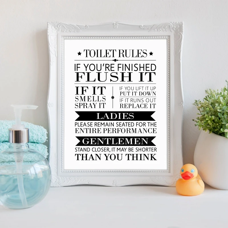 Bathroom Rules Canvas Prints