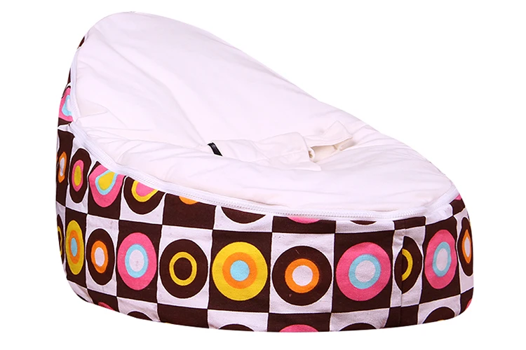 Levmoon Средний принт в виде кругов Bean мешок стул детская кровать для сна портативный складной детский диван Zac без наполнителя