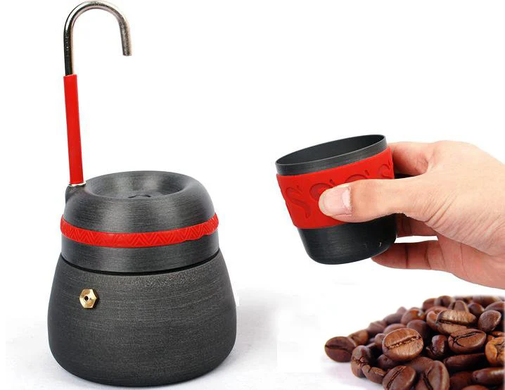 

Alocs Camping Coffee Maker Lightwieght Coffee Stove Pot Outdoor 350ml Portable Tableware CW-EM01