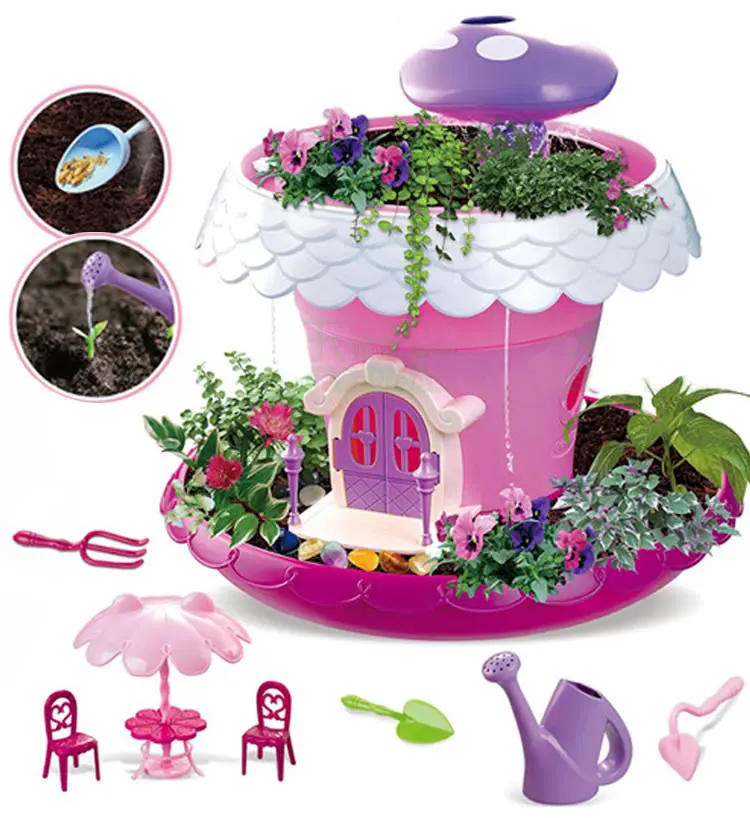DIY Plant Grow House Toys Soil+Seeds Educational Pretend Toys Magical