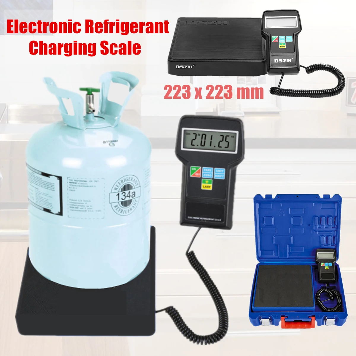 

7 Digits Display Electronic Refrigerant Charging Scale Precision Car Refrigerant Weighing Weight HVAC With English Instruction