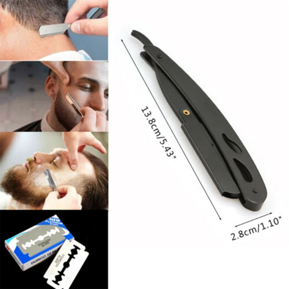 

STAINLESS STEEL BARBER STRAIGHT RAZOR SHAVING BLACK