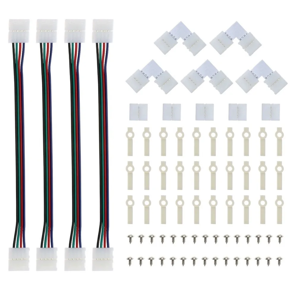 1 шт. 2Pin 4pin 5pin 8 мм/10 мм/12 мм RGBW RGB один Цвет пайки печатной платы проводное