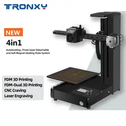 Tronxy 4-в-1 3D-принтеры печать с ЧПУ резьба по дереву Лазерная Гравировка металлический начального уровня цифровой инструмент Бесплатная PLA