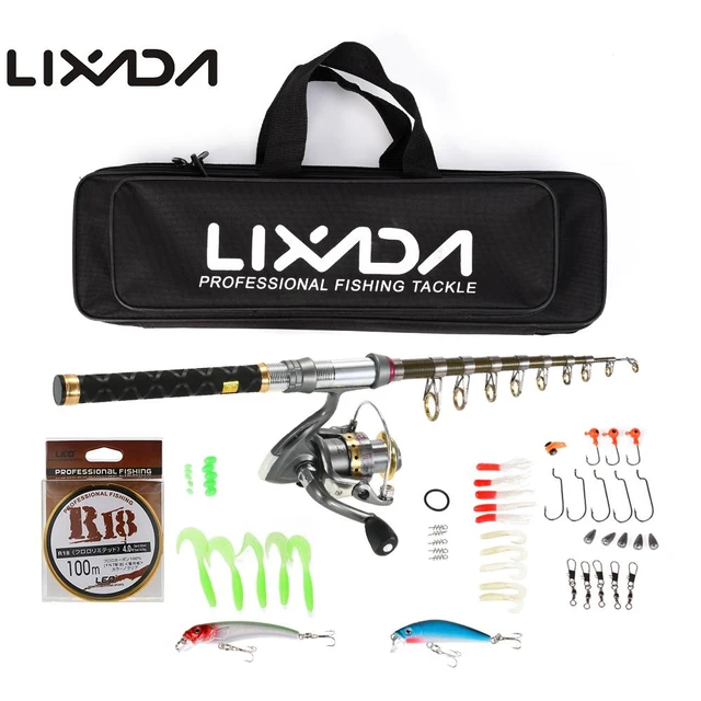 Lixada 2.1m 2.3 M Telescopic Fishing Rod Reel Combo Full Kit Carbon Fiber  Rod Pole Spinning Reel Fishing Bag Case Pesca Gear Set - Rod Combo -  AliExpress