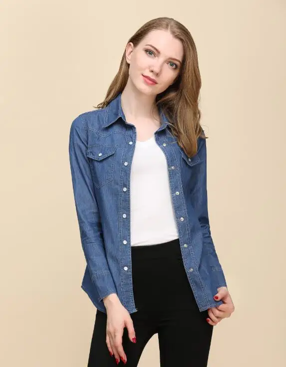 stylish denim shirts for ladies