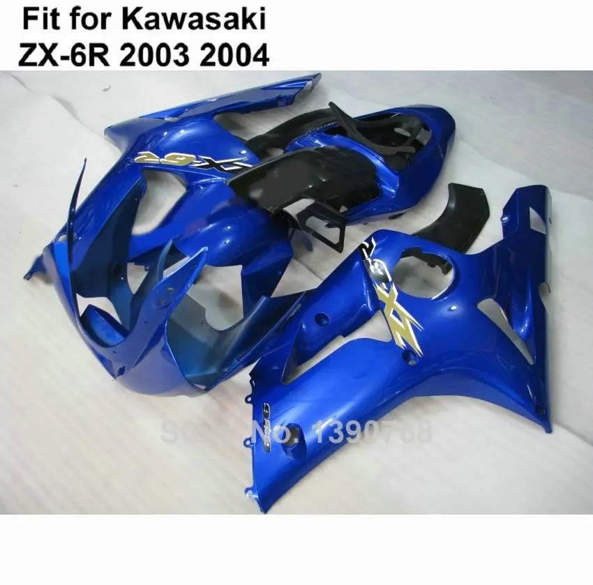 Injiection molding fairing for Kawasaki ZX6R 2003 2004 blue fairings
