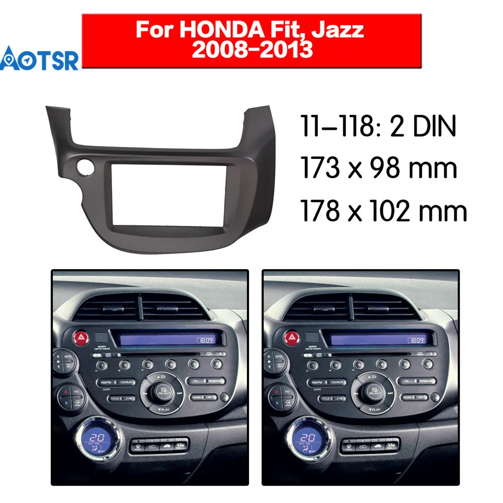 Двухканальное радио фасции Для Honda Jazz Fit 2008-2013 gps DVD стерео CD панель тире крепление Установка отделка комплект передняя рамка