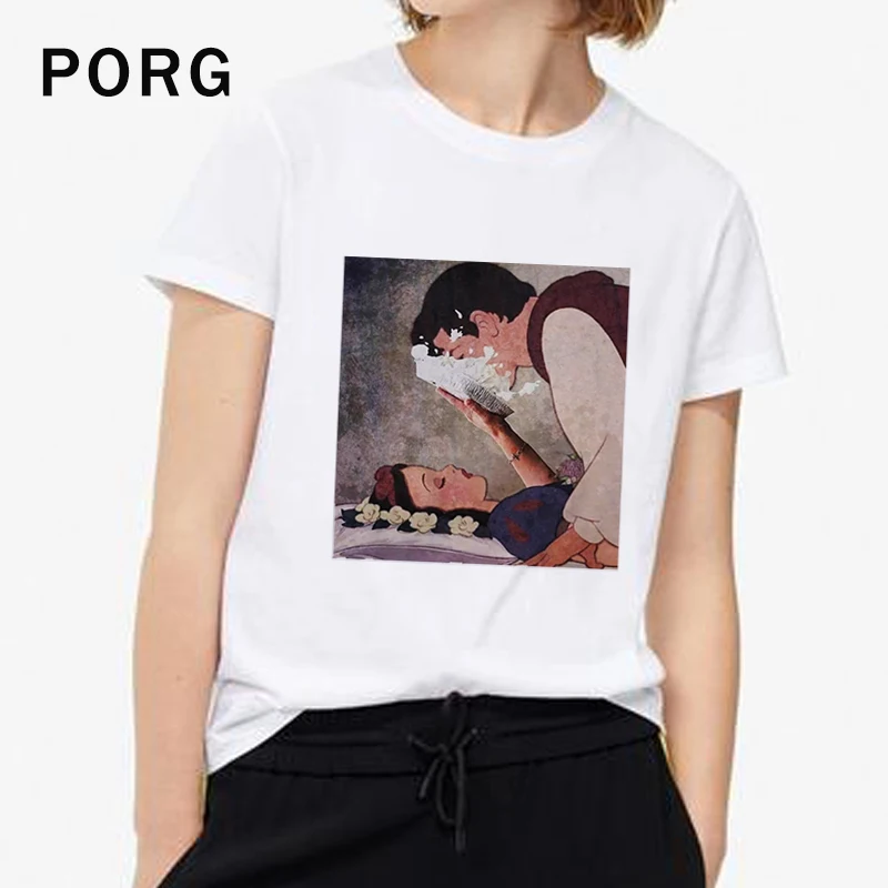 

Snow White T-Shirt Women Funny Gothic T Shirts Harajuku Cotton Aesthetic Short Sleeve Tops & Tees Camisetas Verano Mujer 2019