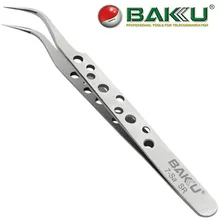 BK 7-Sa SR, продвинутый Немагнитный нержавеющий антифрикционный Изогнутый наконечник пинцет, ультра жесткость, ультра тонкая точка