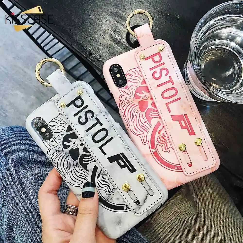 KISSCASE Fashion Wristband Holder Phone Case For iPhone XR X XS Max Cool Stand 7 8 6S 6 Plus Cases Fundas |